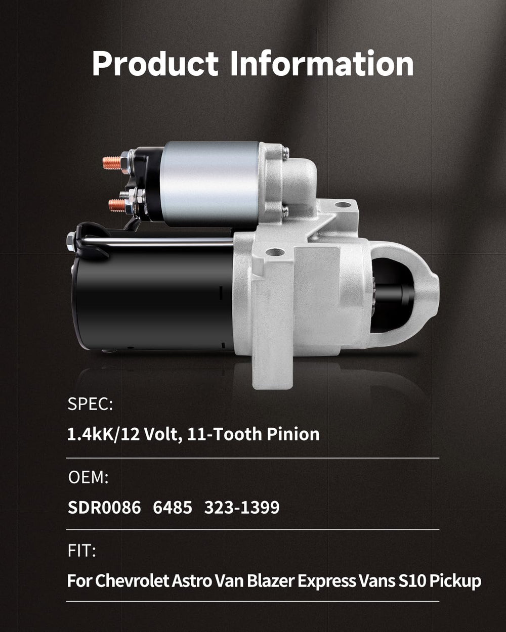 OCPTY starter motor front view showing compact design