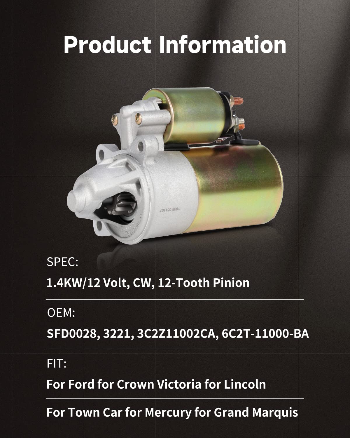 OCPTY Starter SFD0028 side view demonstrates robust construction for reliable starts