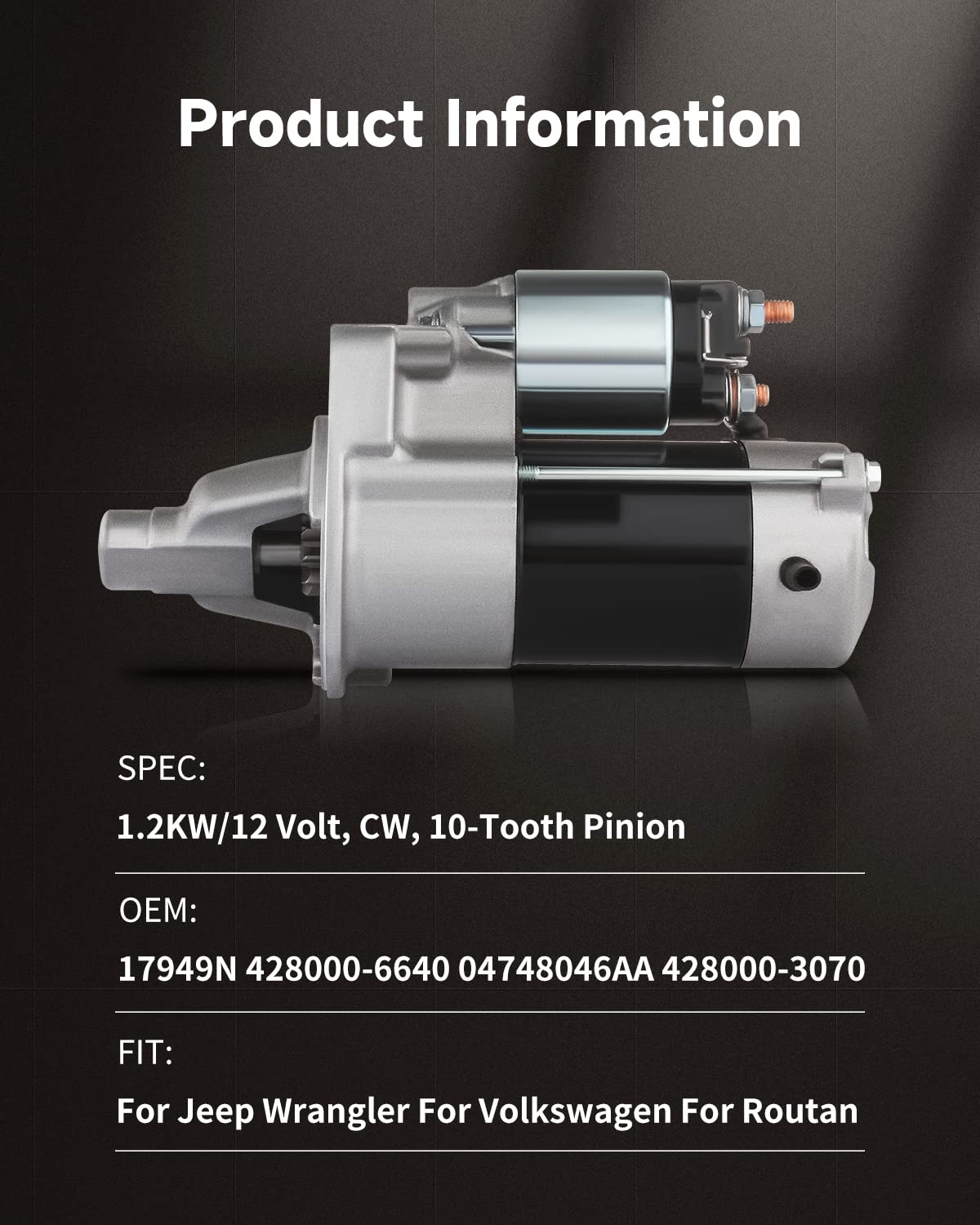OCPTY starter side view for Town & Country, showing compact fit.