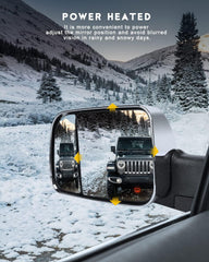 OCPTY heated tow mirrors with turn signal for Ram, better visibility in frost