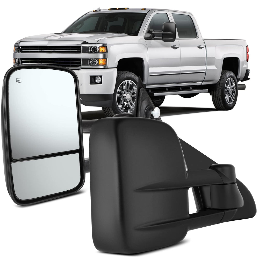OCPTY towing mirror driver-side with power heated black housing for frost visibility