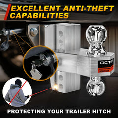 Octora solid tube hitch ensures sturdy mounting and smooth alignment with trailers.
