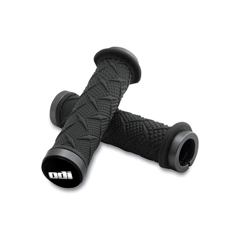 Old Dutch ODI Xtreme Lock-On grips, front view, secure traction for off-road riding.
