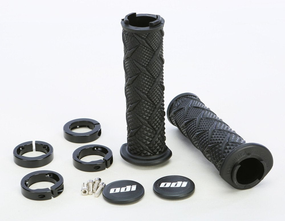 Old Dutch ODI Xtreme Lock-On grips, side view, confident control on rough terrain.