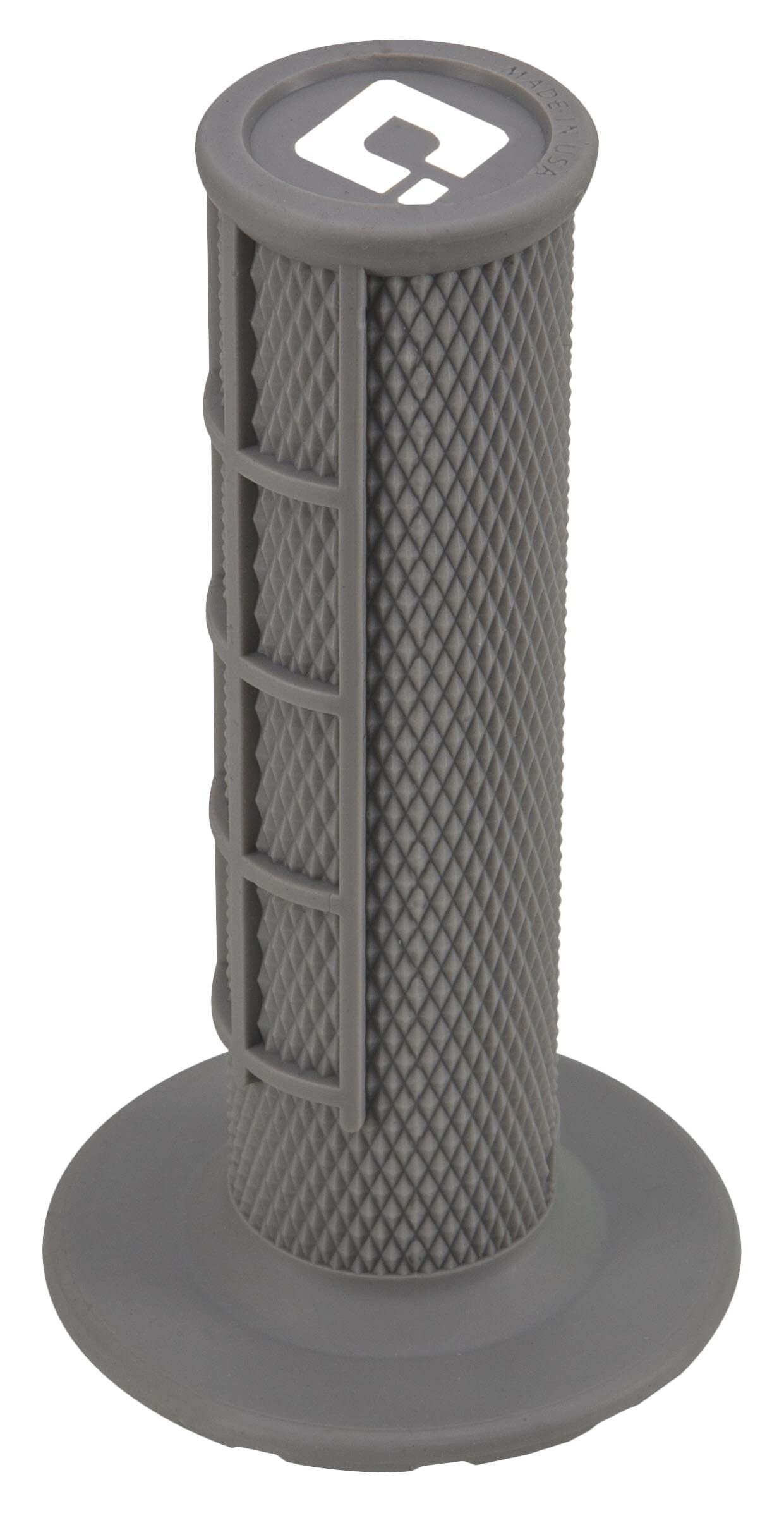 ODI Motocross half-waffle grips grey front view delivering improved grip and control.