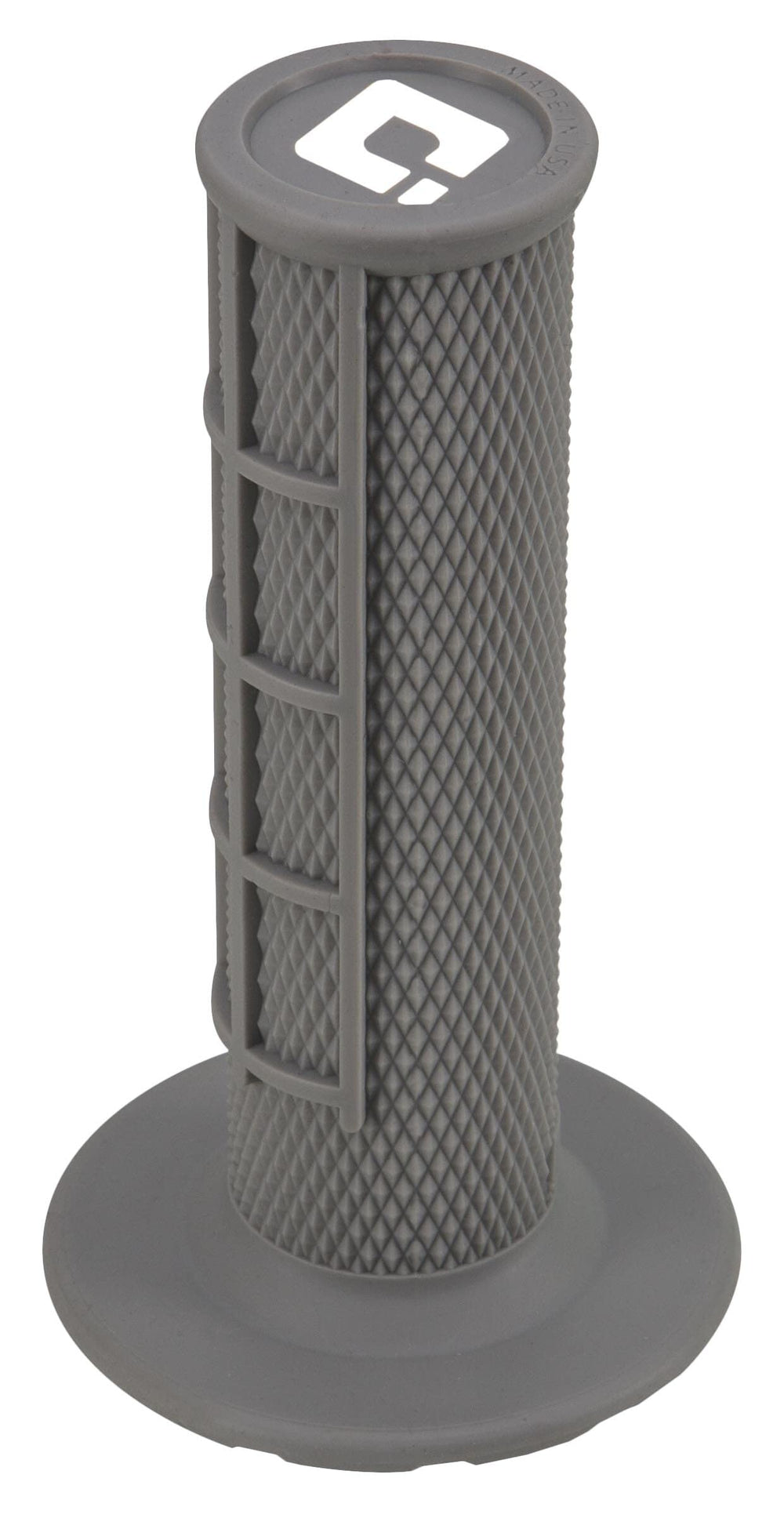 ODI Motocross half-waffle grips grey front view delivering improved grip and control.