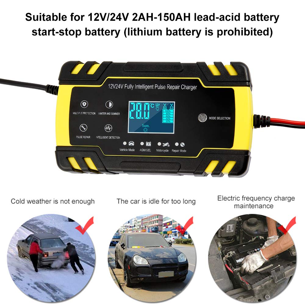 ODOMY 12V/24V compatibility supports cars, motorcycles, boats, and more.