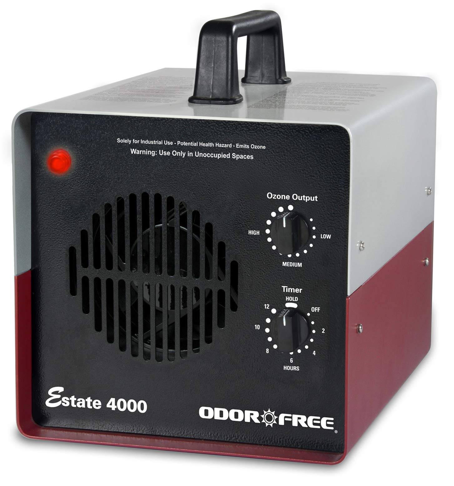 OdorFree Estate 4000 ozone output treats large spaces.