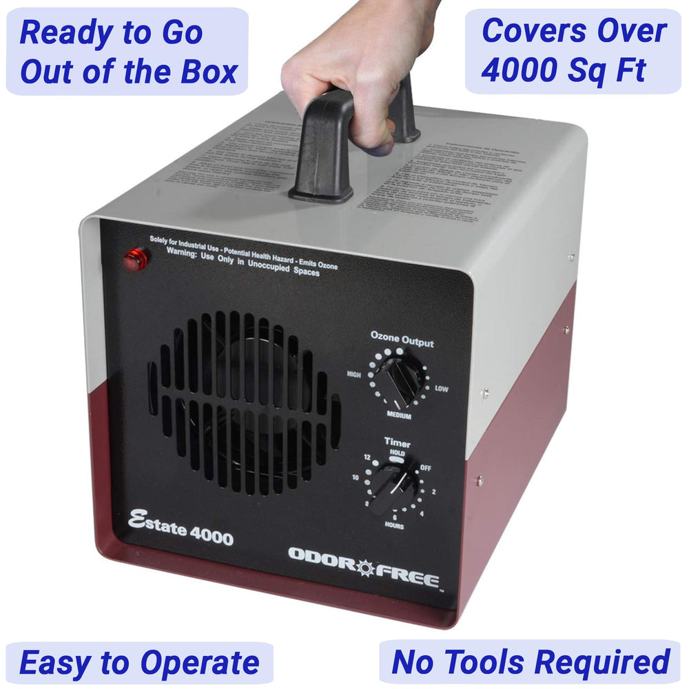 OdorFree Estate 4000 plates and filters simplify setup and maintenance.