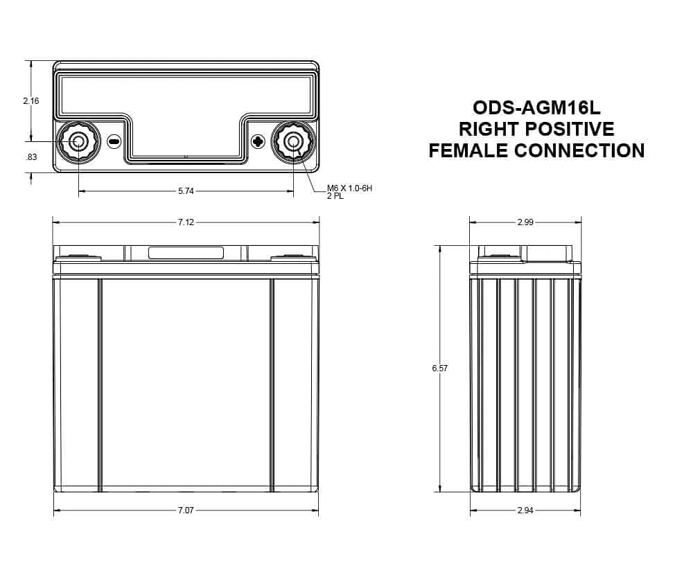 ODYSSEY Extreme Series battery with threaded top terminals for secure connections.