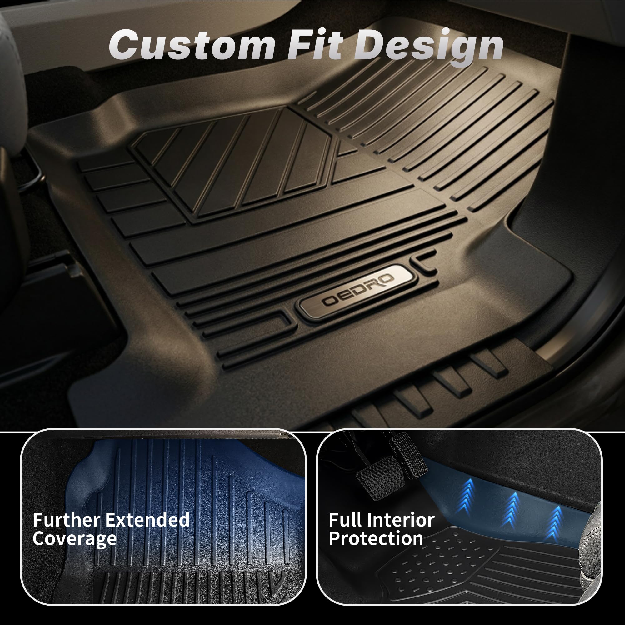 OEDRO F-150 Lightning rear floor mats shield against mud and moisture.