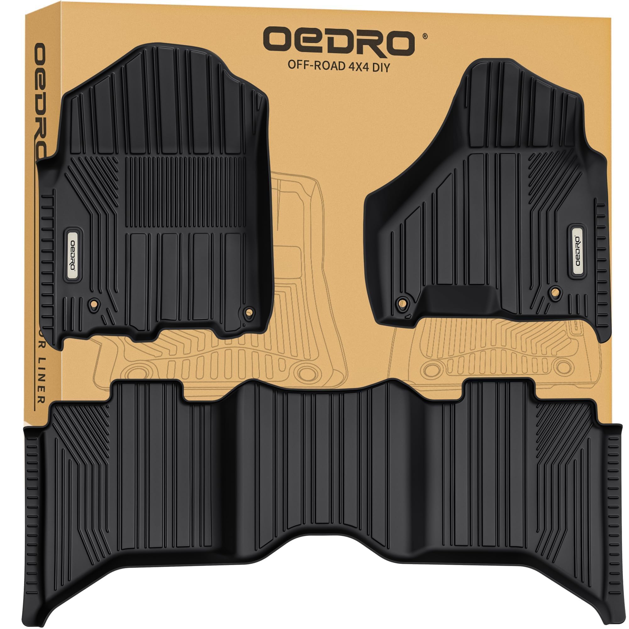 OEDRO floor mats, driver-front view, durable all-weather protection for Ram