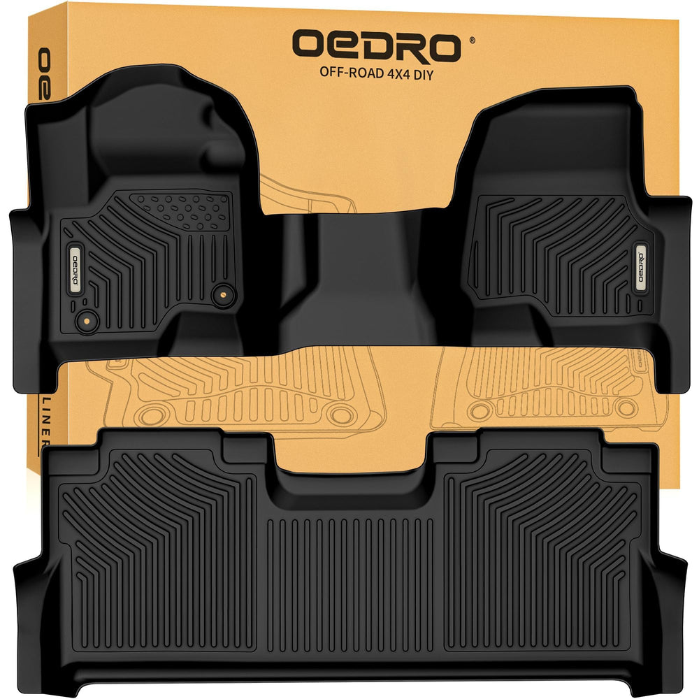 OEDRO floor mats for Ford F-250/F-350 Crew Cab front row fit protects carpet and keeps dirt at bay.