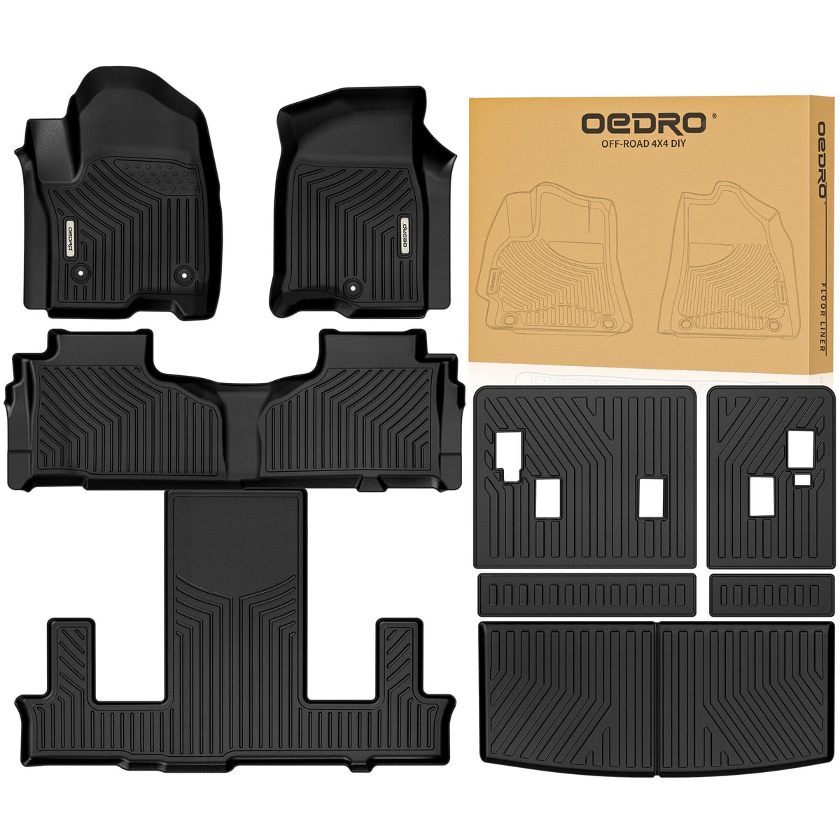 OEDRO front-row floor mats protect the front footwell from dirt and moisture