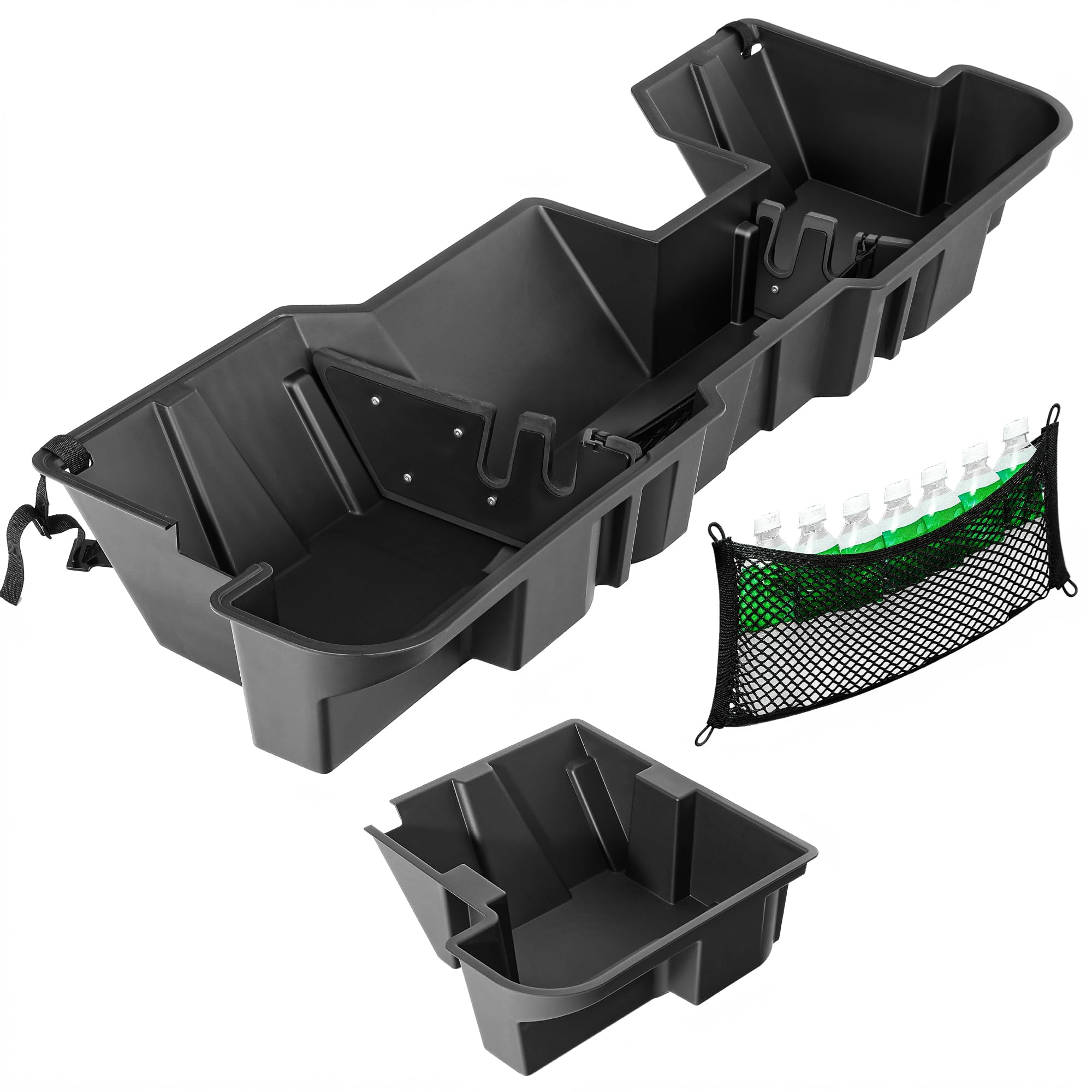 OEDRO under-seat storage front view fits Ram 1500 Crew Cab neatly for extra space