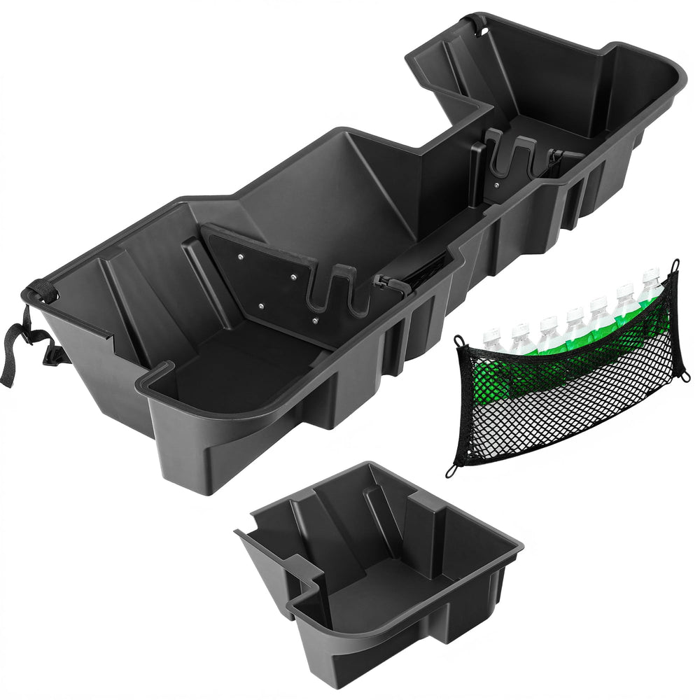 OEDRO under-seat storage front view fits Ram 1500 Crew Cab neatly for extra space