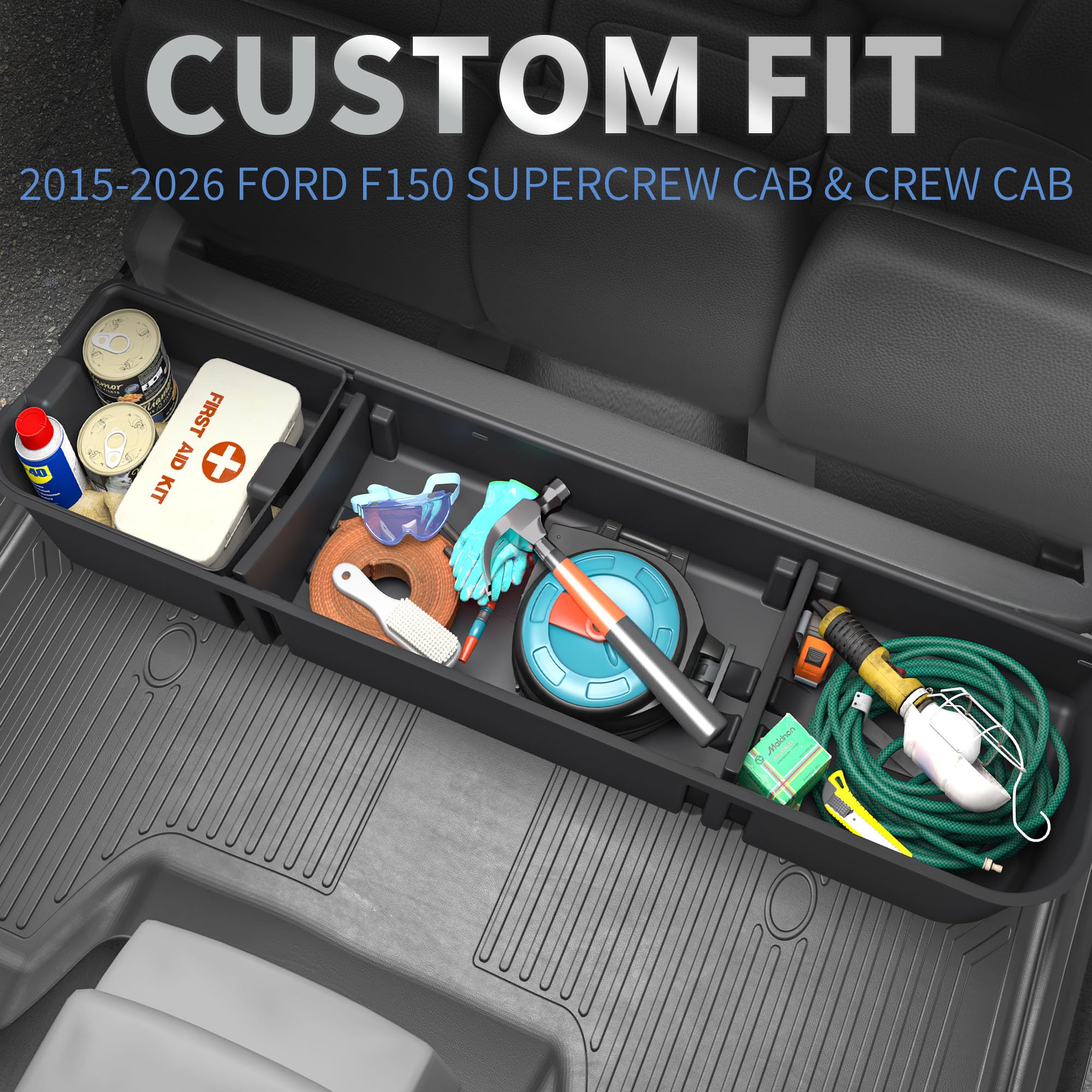 OEDRO underseat storage anti-skid surface prevents items from sliding.