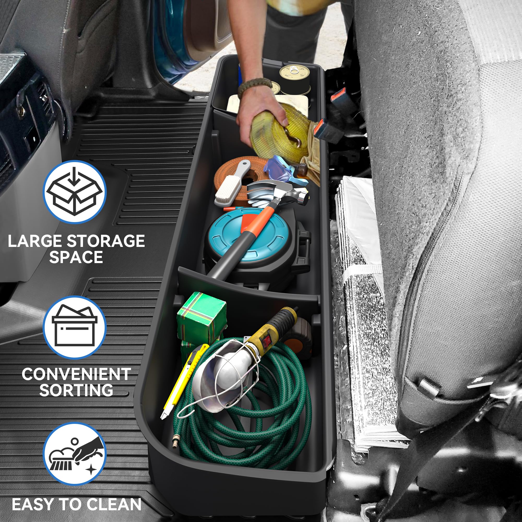 OEDRO underseat storage crew cab fit for 2015 to 2026 models.