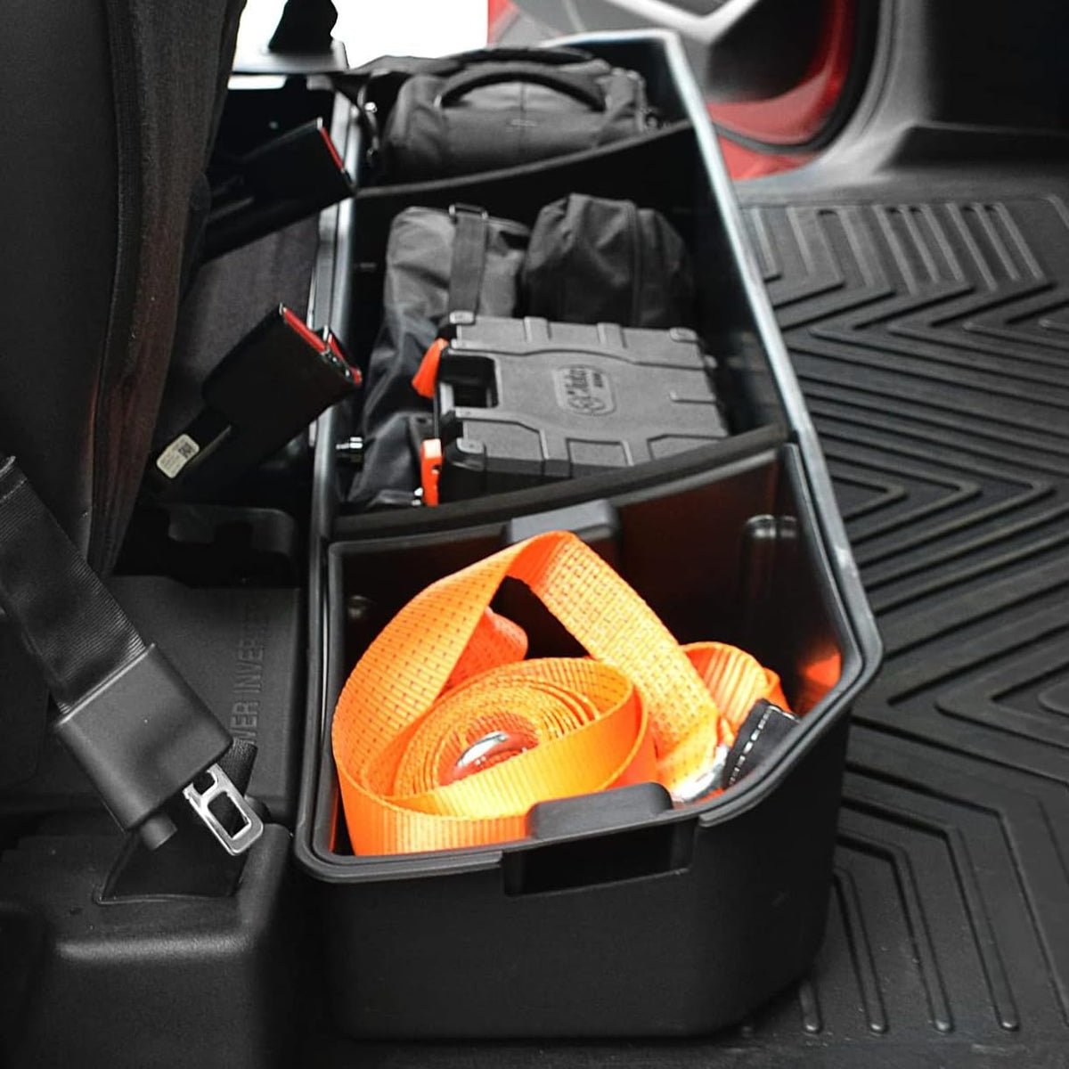 OEDRO underseat storage for F-150 large box keeps tools organized and hidden.
