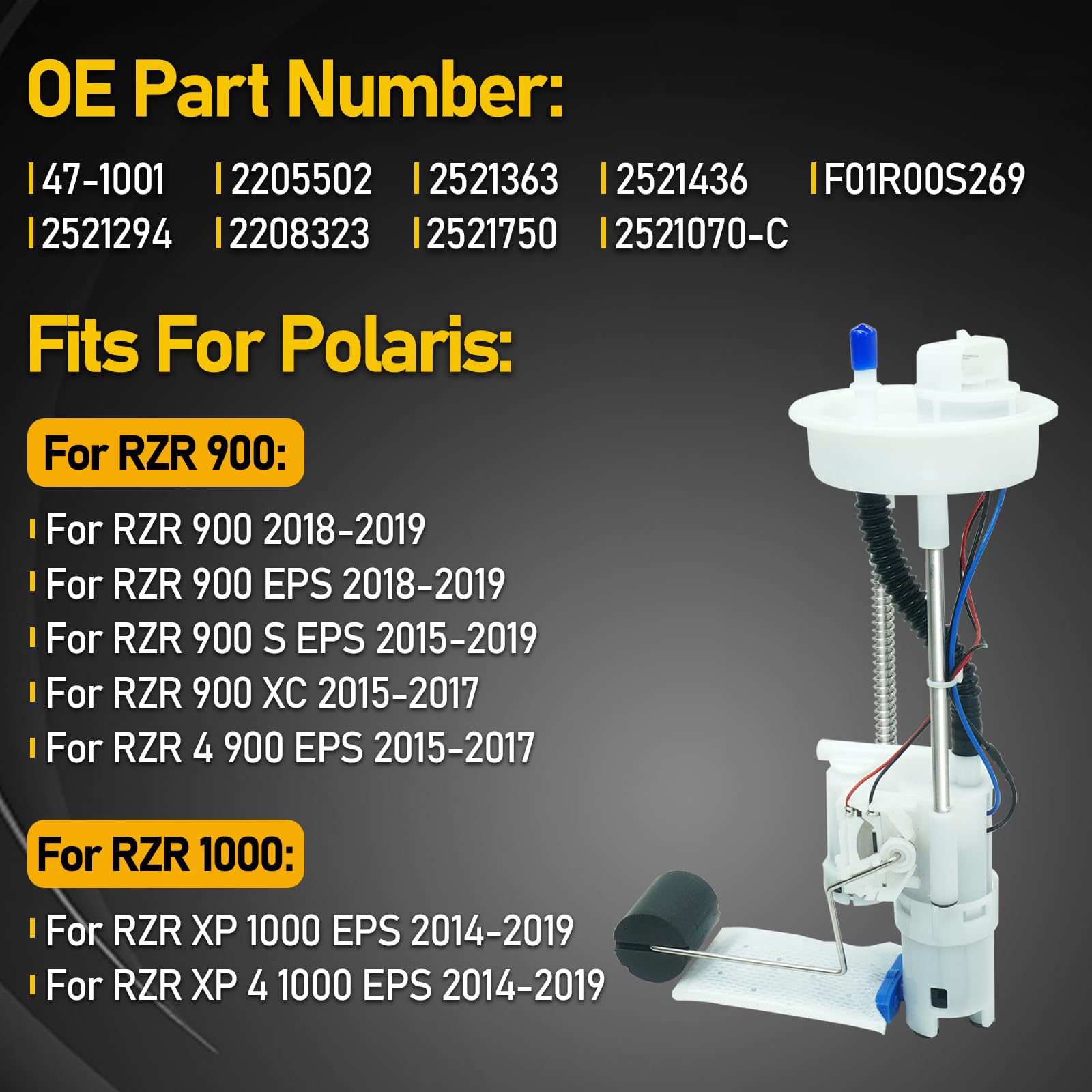 OEKITS in-tank-pump-module-rzr-1000xp maintains consistent fuel delivery during off-road use.