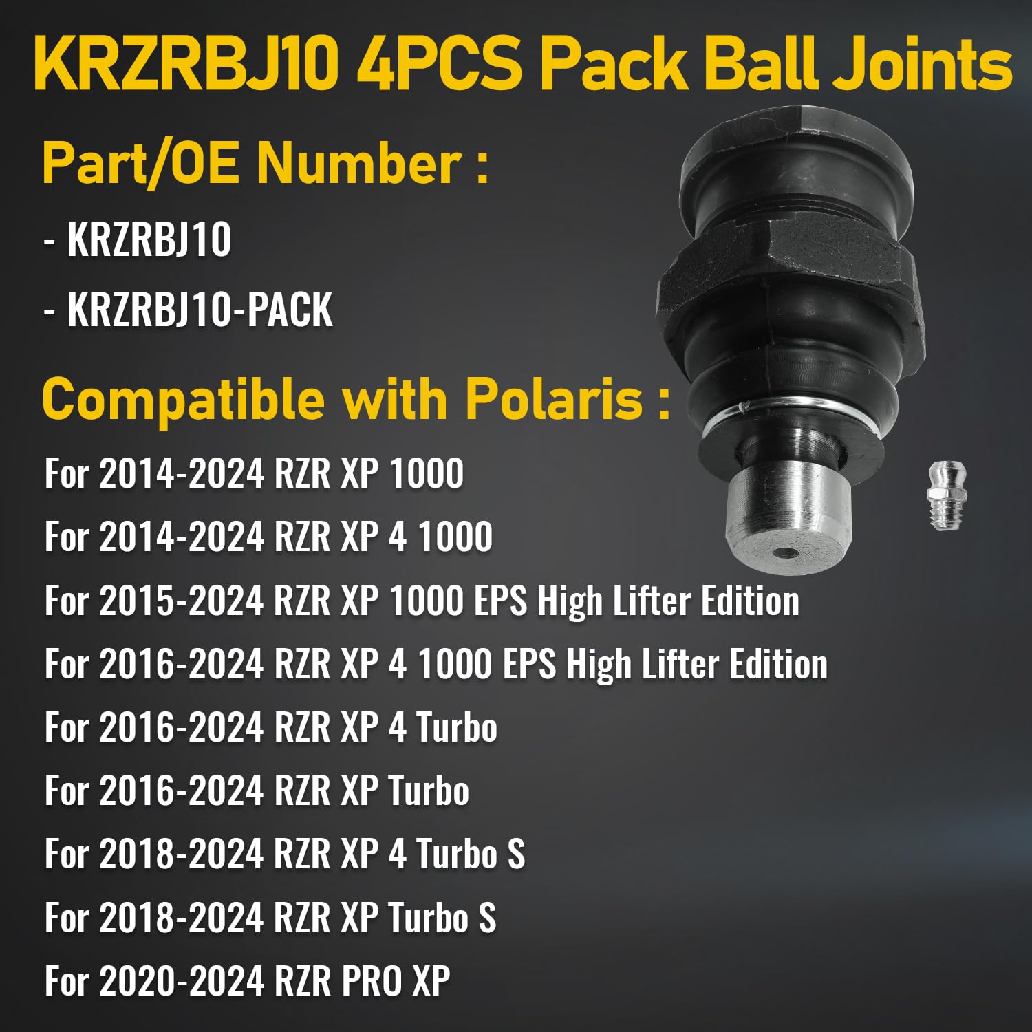 OEKITS KRZRBJ10 ball joints side view highlighting durability for off-road rides