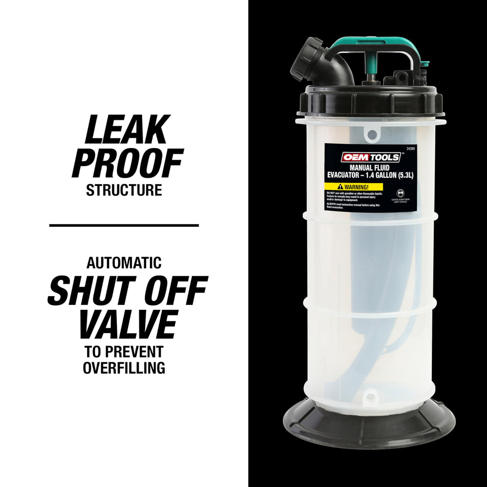 OEMTOOLS 24389 versatile tool for oil, coolant, and transmission fluid changes.