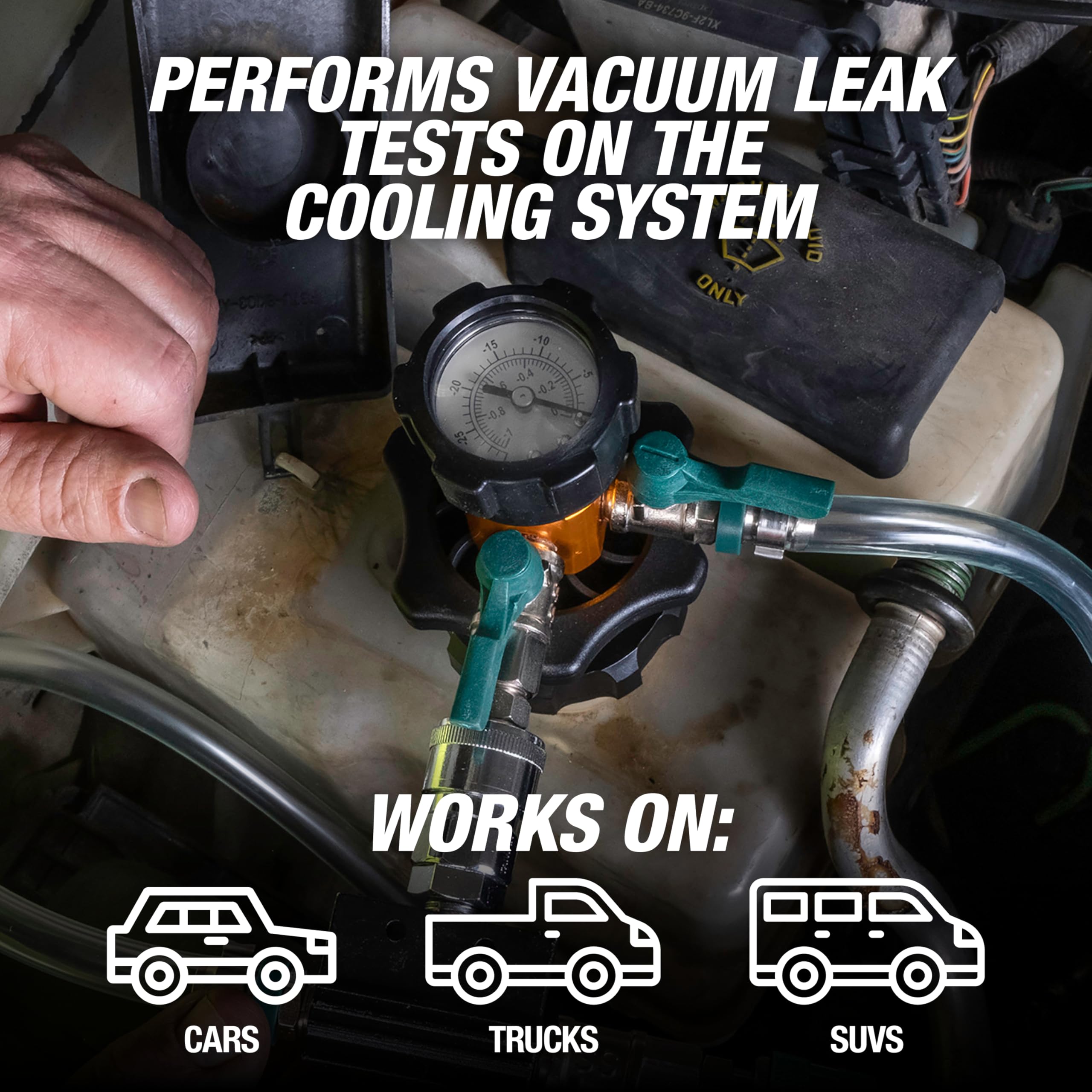 OEMTOOLS 24444 vacuum refill action removes air pockets for smoother cooling