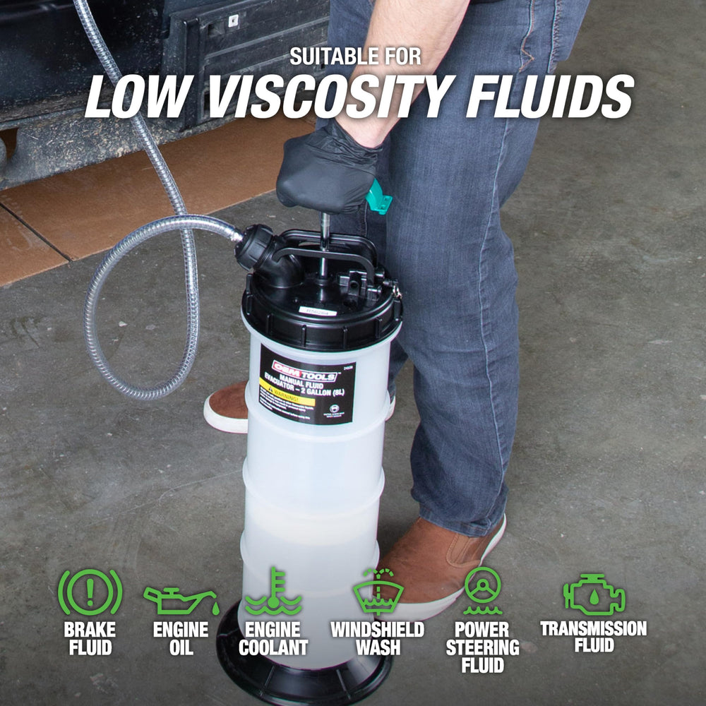 OEMTOOLS 24936 portable pump demonstrated in a garage setting