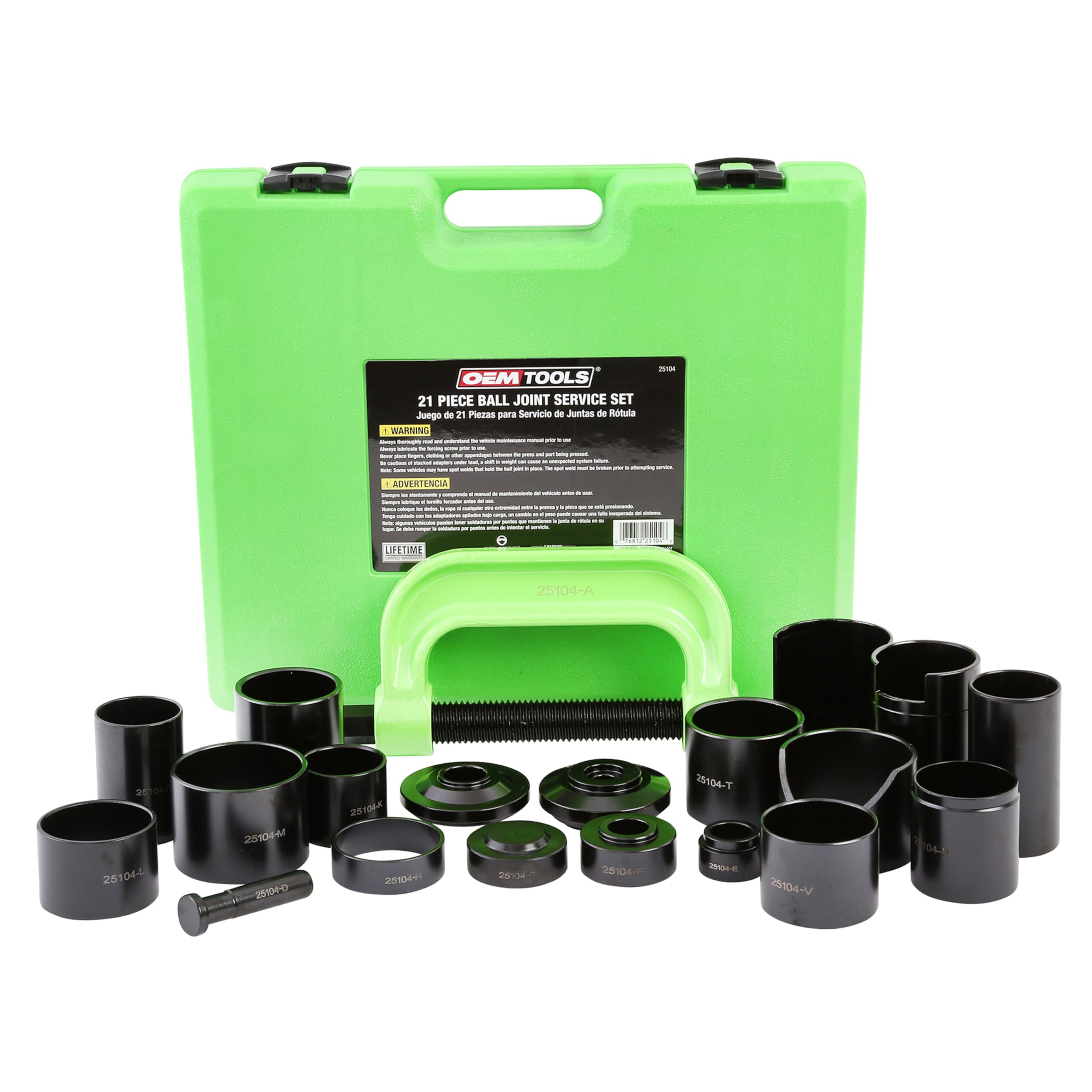 OEMTOOLS 25104 ball joint press kit full set for quick service.