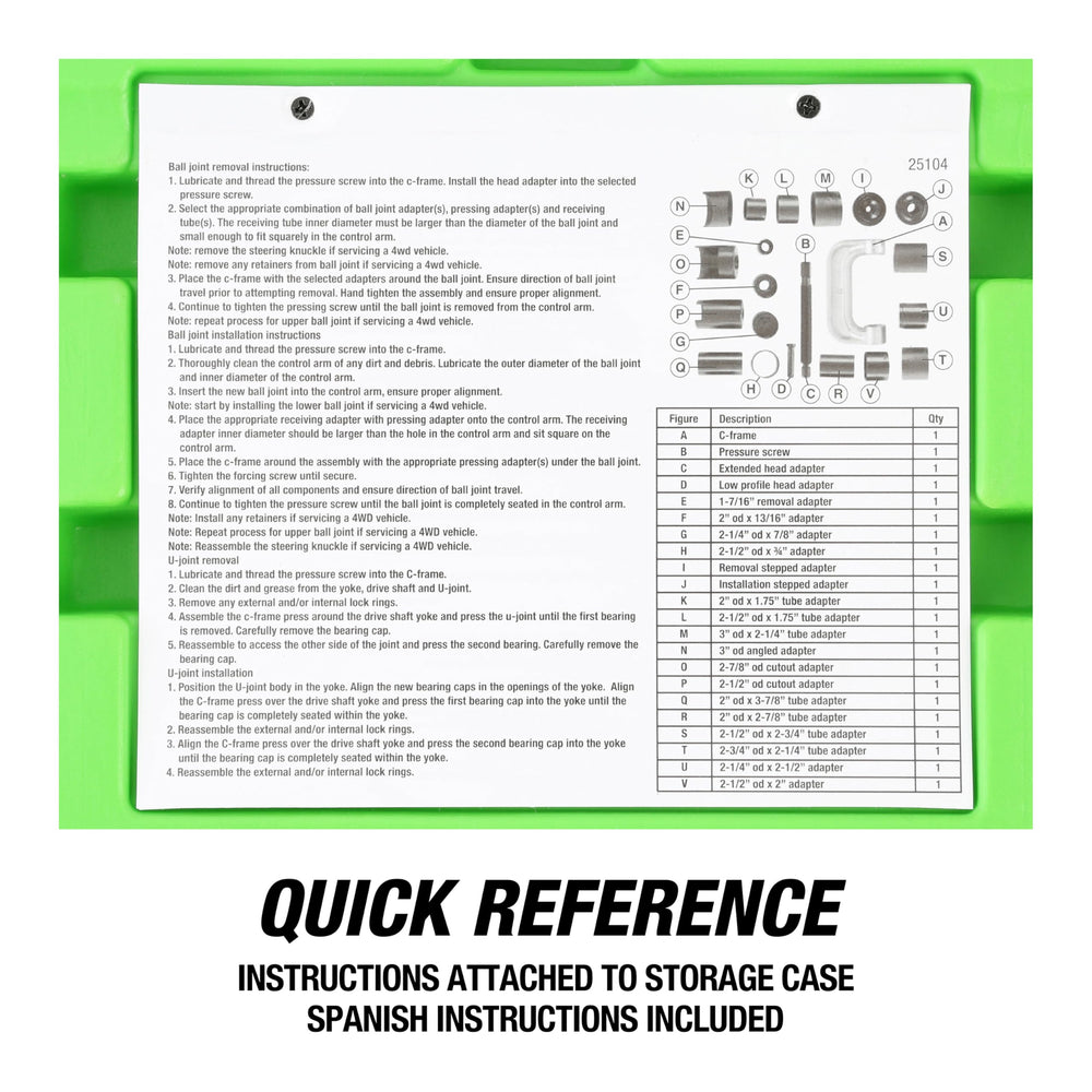 OEMTOOLS 25104 sturdy storage case keeps components organized.