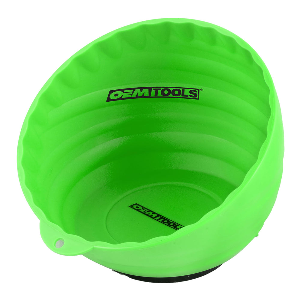 OEMTOOLS 25114 magnetic nut cup attached to a metal surface for quick parts access