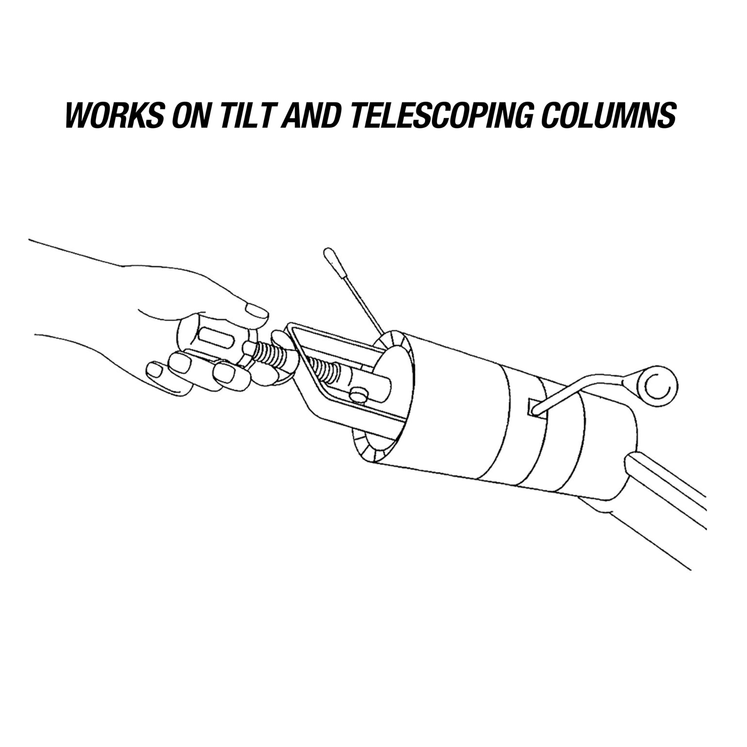 In-use view showing the tool easing lock plate snap ring removal during service