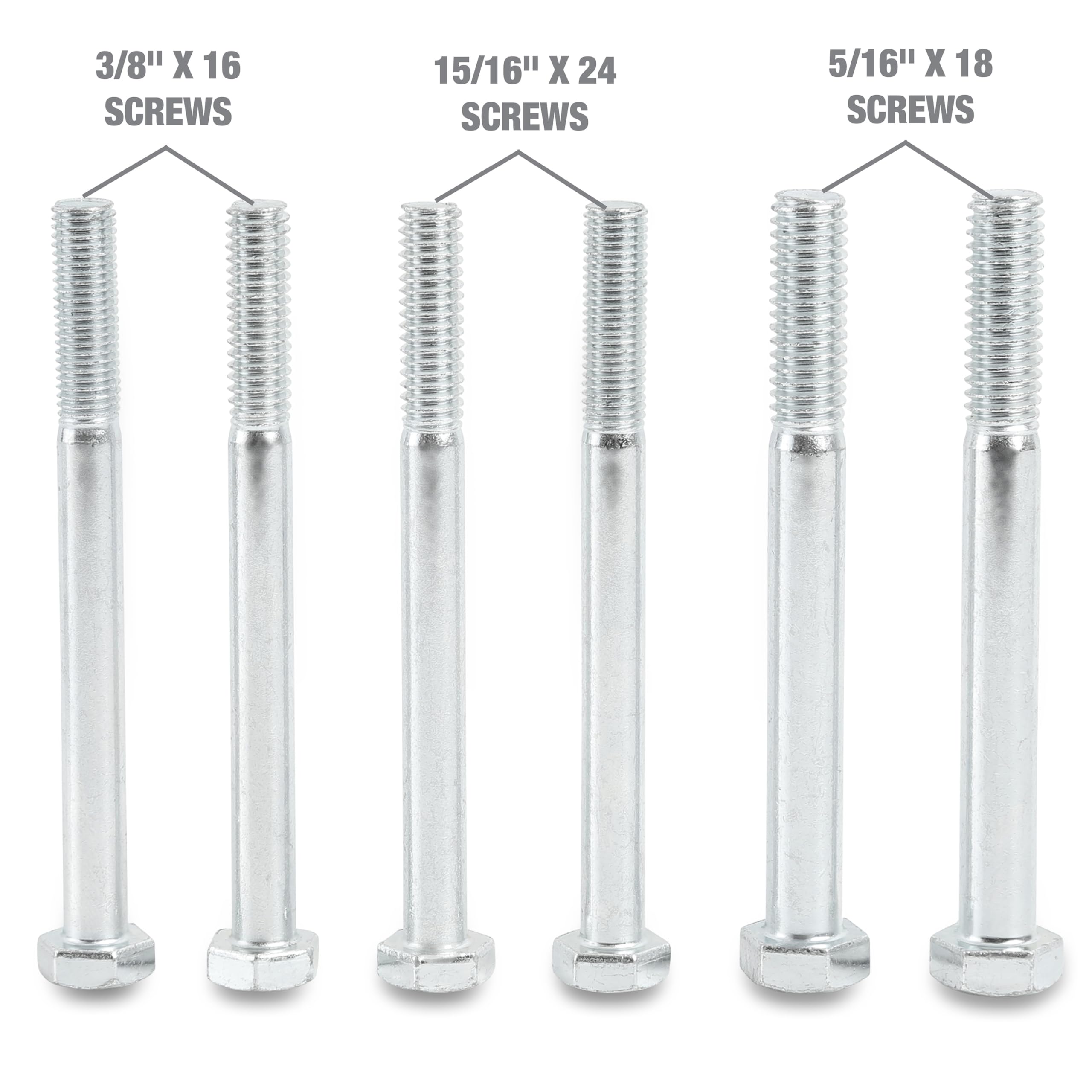 Three sets of pulling fasteners with washers and swivel for versatile attachment