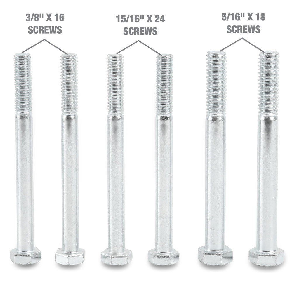 Three sets of pulling fasteners with washers and swivel for versatile attachment
