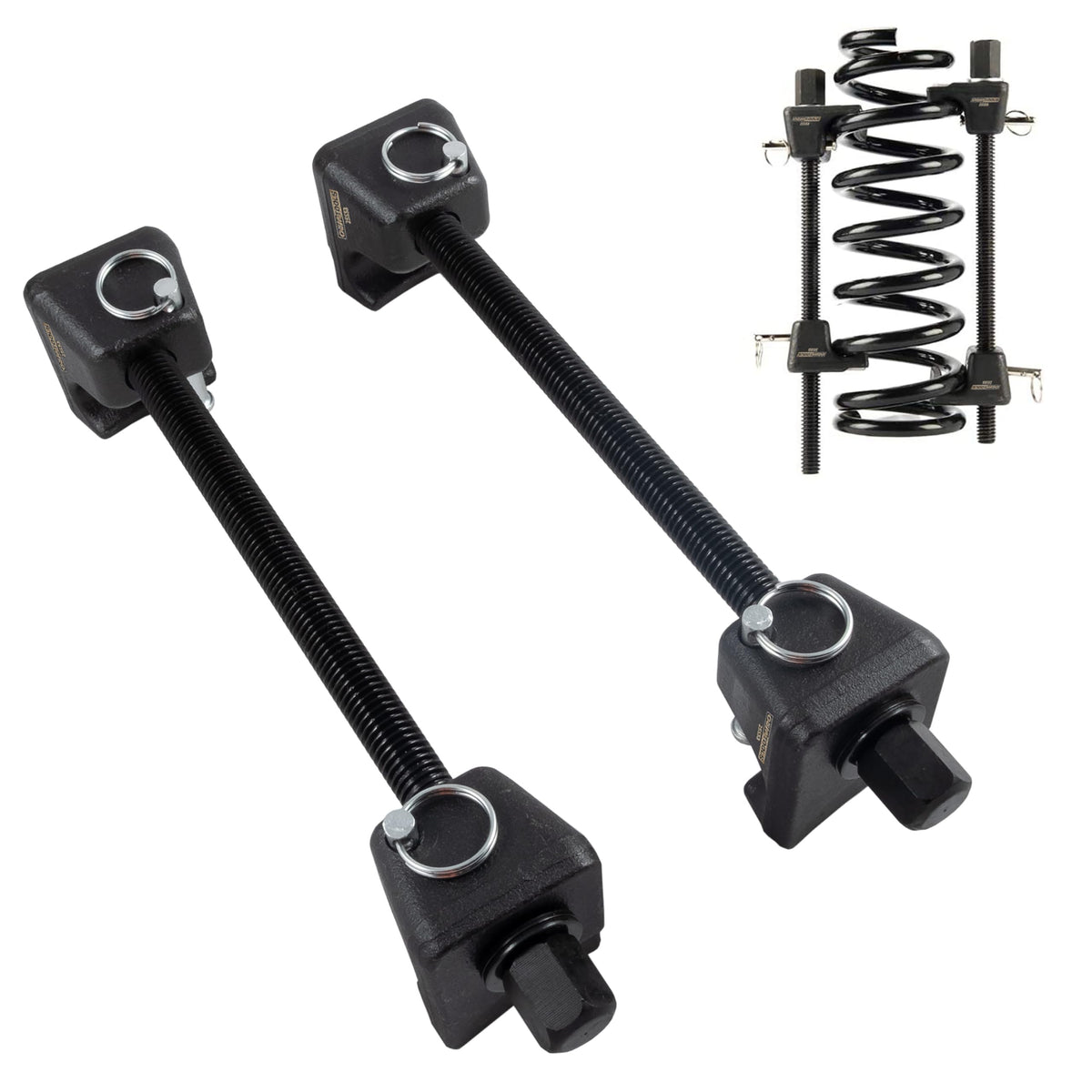 OEMTOOLS 25553 coil spring compressor secures springs for safer compression.