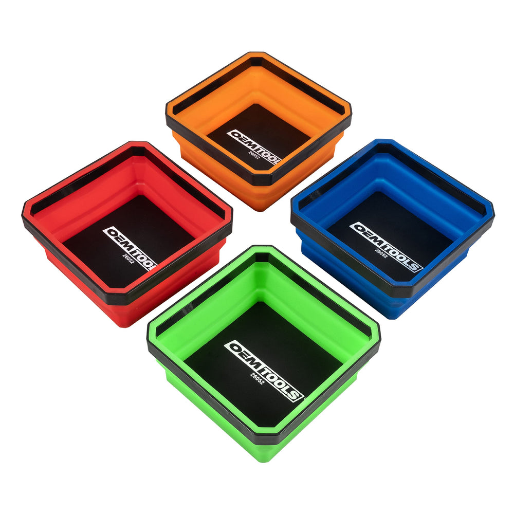 OEMTOOLS 26052 foldable magnetic tray set collapsed for compact storage and portability