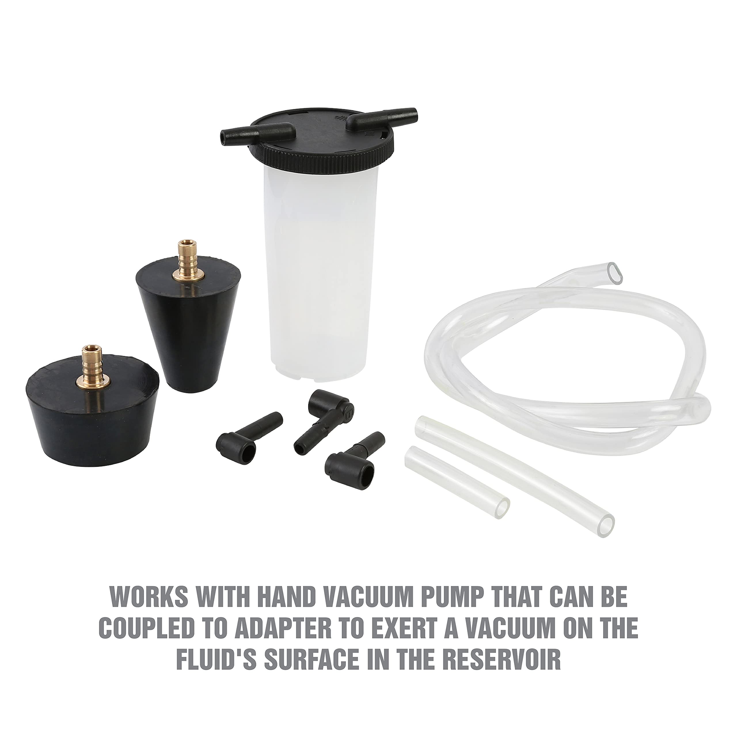 OEMTOOLS 27311 compatible with common hand vacuum pumps for easier bleeding.