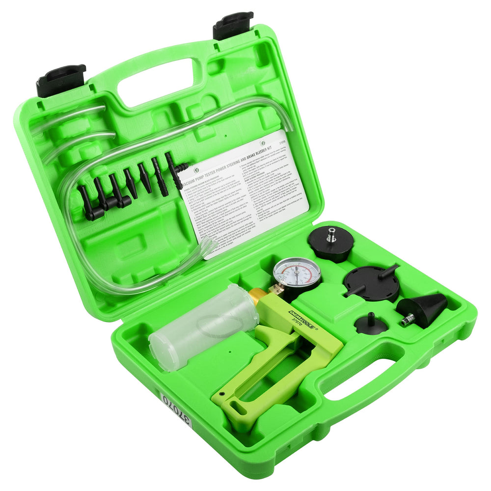 OEMTOOLS 37070 reservoir jar captures fluid for cleaner work