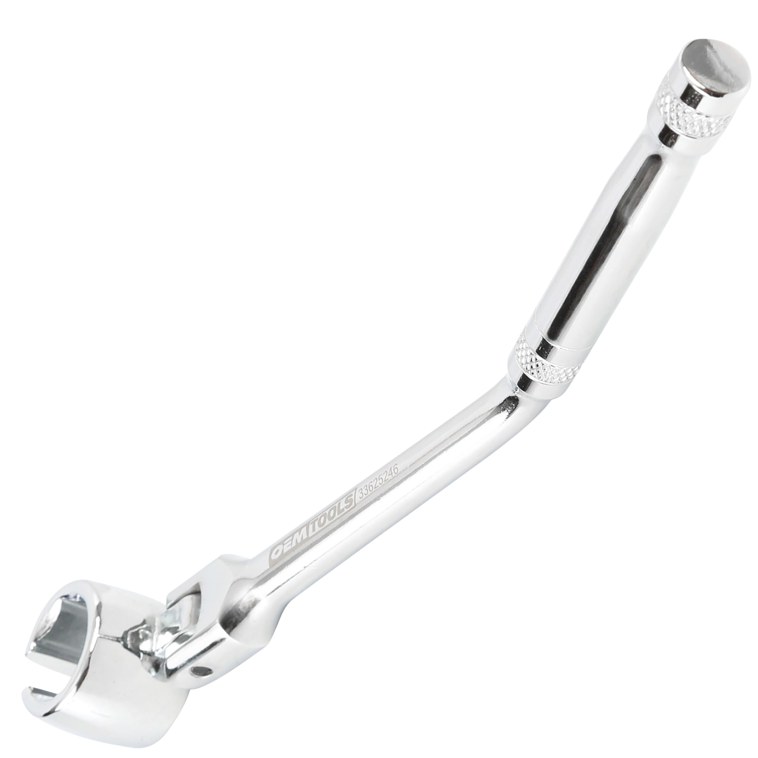 OEMTOOLS oxygen sensor wrench with swivel head for easier access in tight exhaust spaces.