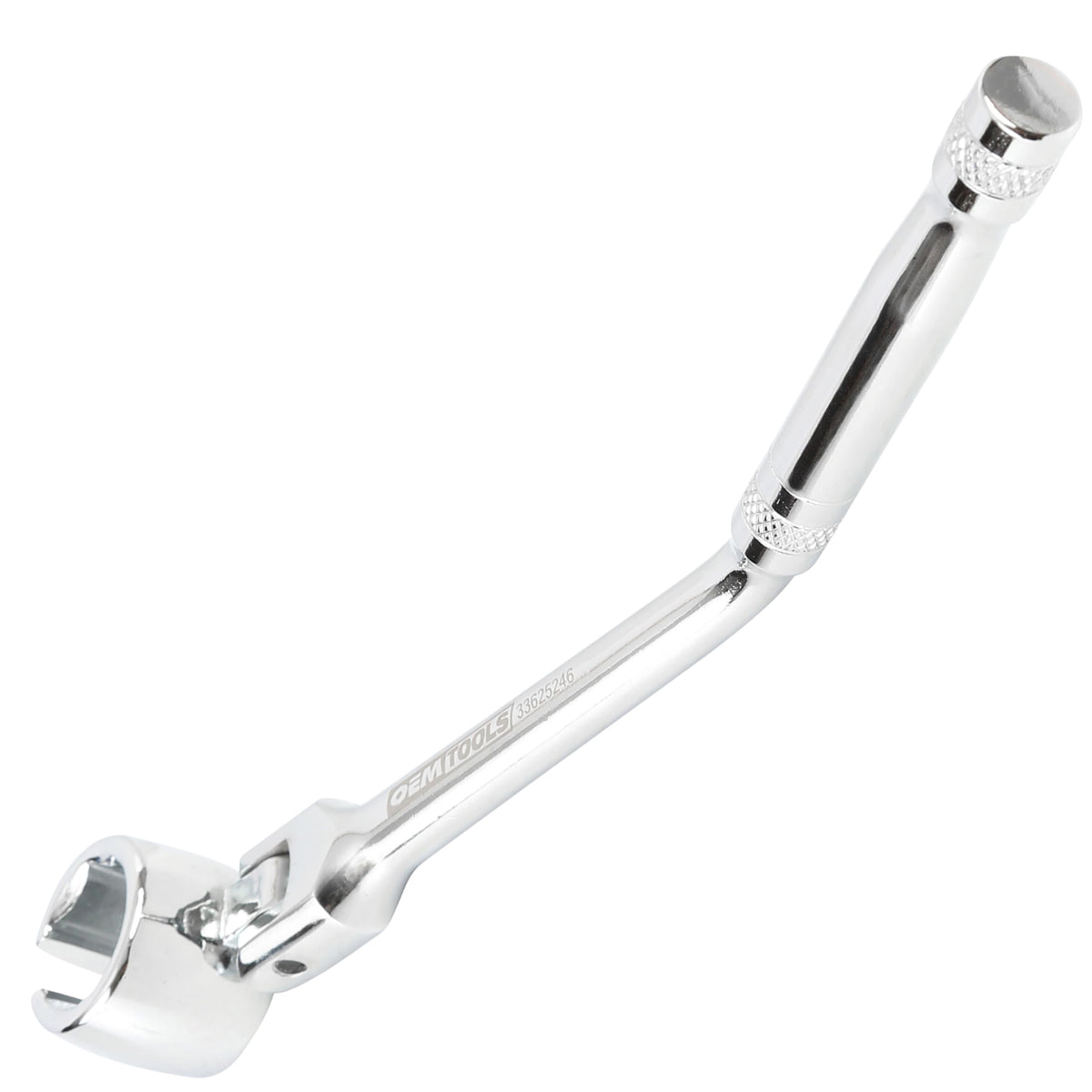 OEMTOOLS oxygen sensor wrench with swivel head for easier access in tight exhaust spaces.
