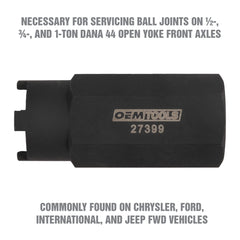 Front axle service with Dana 44 compatible tool from OEMTOOLS 27399
