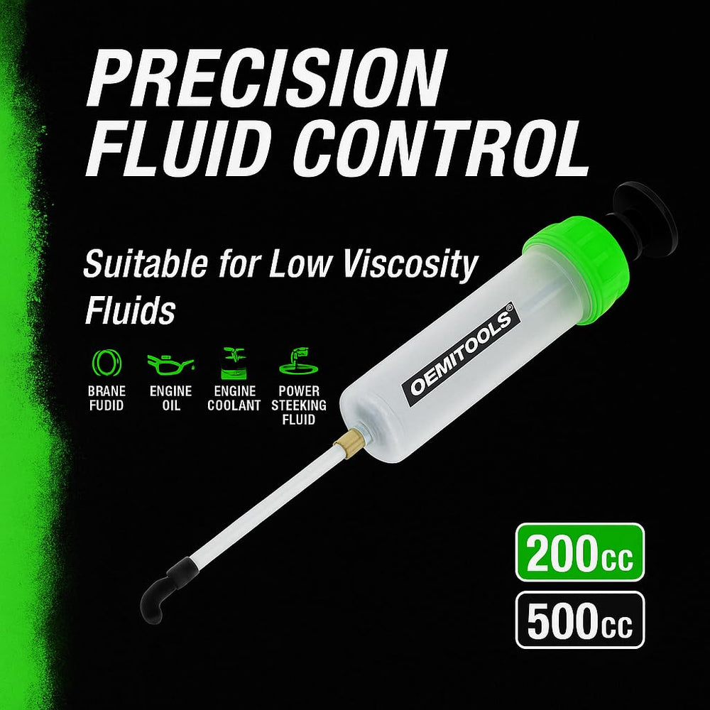 OEMTOOLS extension tubes reach tight reservoirs for clean, spill-free operation.