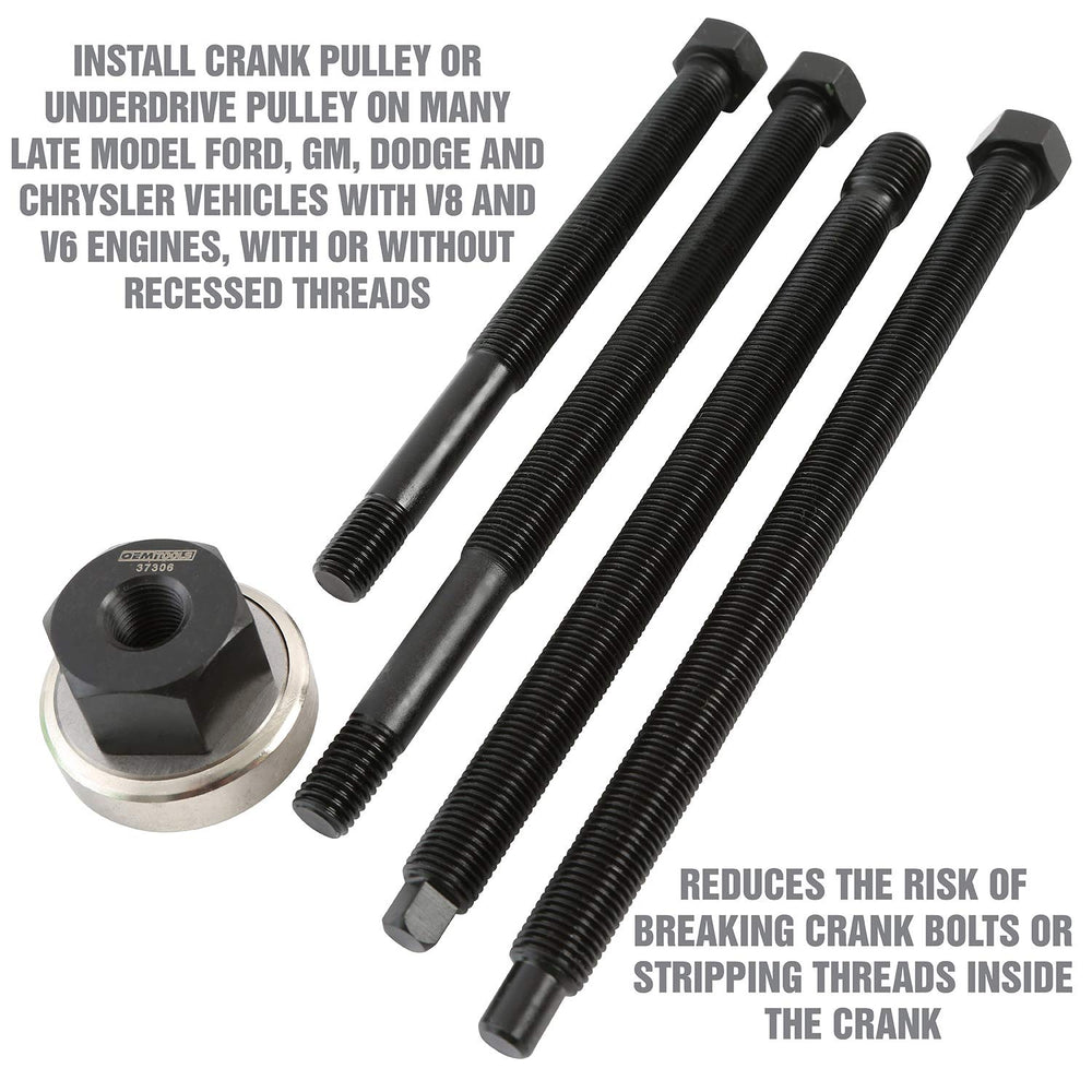 OEMTOOLS long-reach design provides access to hard-to-reach balancer pulleys.