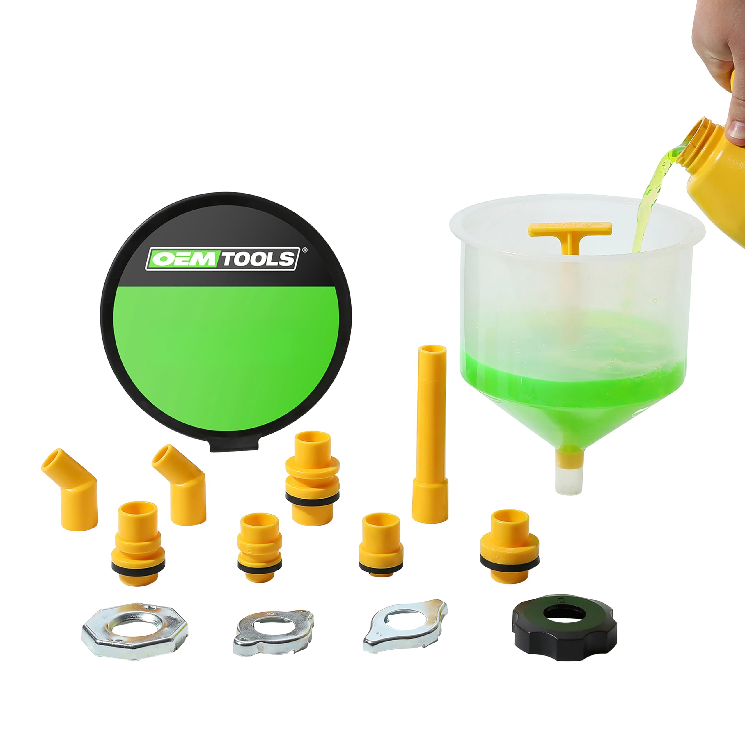 OEMTOOLS no spill coolant funnel kit assembly keeps refills clean and spill free