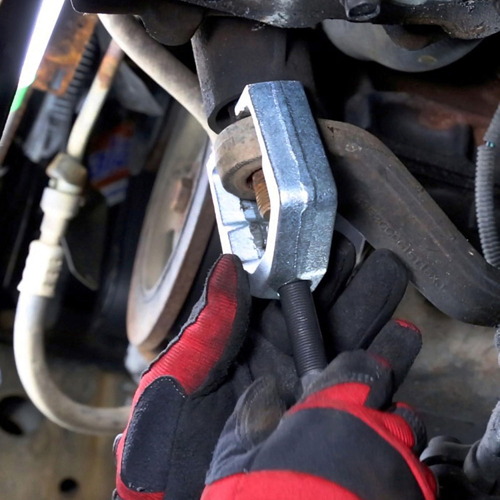 OEMTOOLS Pitman Arm Puller in use on a domestic vehicle