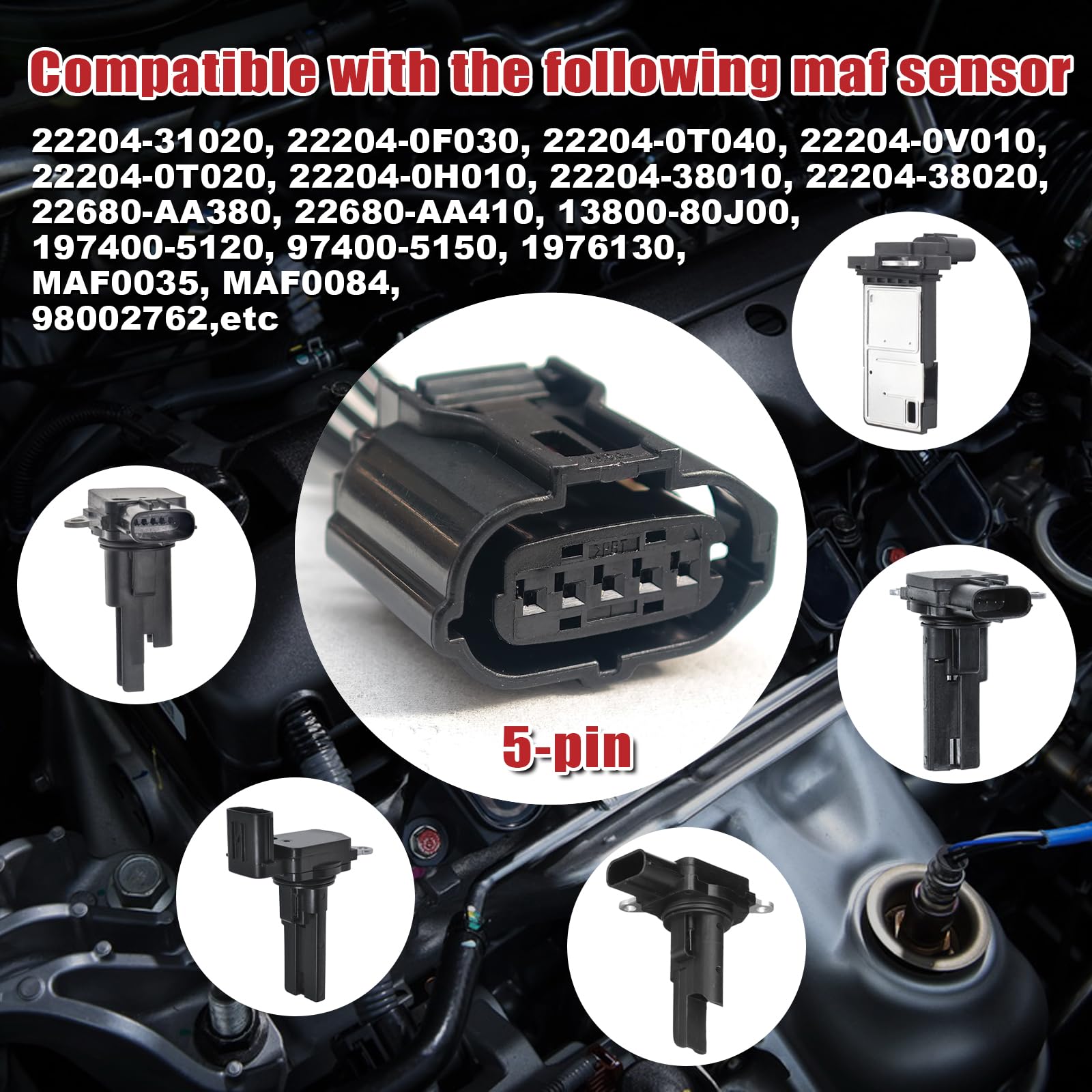 OEMUTA MAF 5-pin harness close-up reveals tin-plated wiring for durability