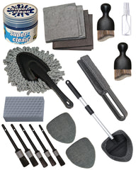 Oesee 18Pcs interior detailing kit with windshield brush reaching tight spots