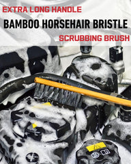 Oesee natural bamboo brush delivers powerful scrubbing on mud and oil in tight spaces