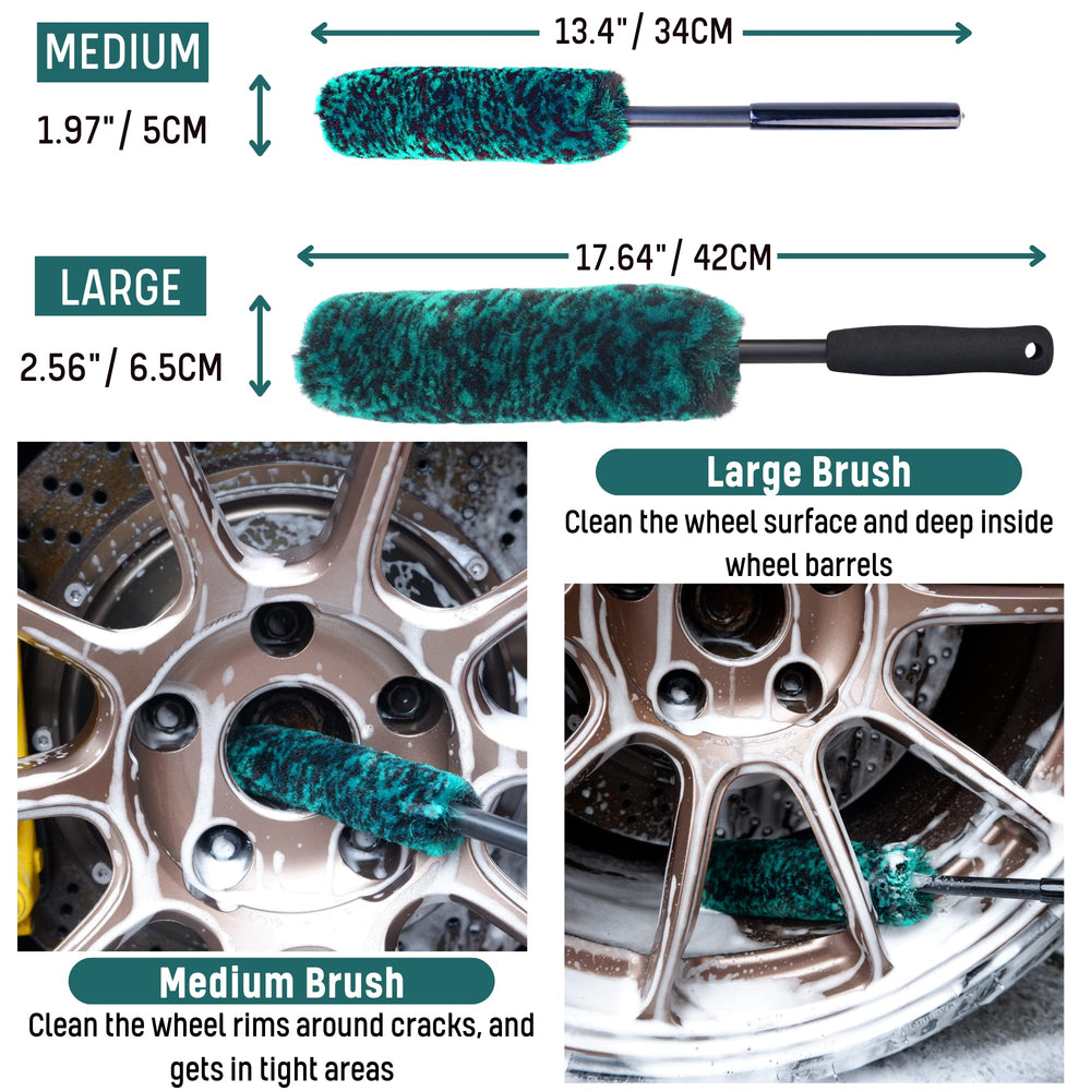 oesee stiff tire brush removing embedded dirt on tires