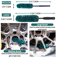 oesee stiff tire brush removing embedded dirt on tires
